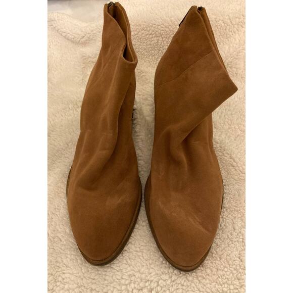 Seychelles Floodplain Suede Chunky Heel Back Zip Ankle Boots Sz 10M Cognac NWT - Picture 2 of 7